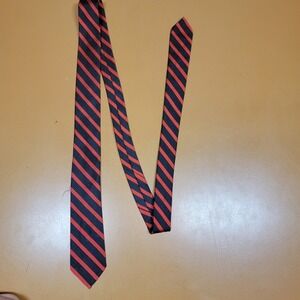 Talbott Grinnell College Striped Silk Necktie Men Red Black